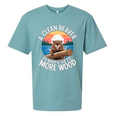 A Clean Beaver Always Gets More Wood Magical And Funny Beaver Lover Gifts Sueded Cloud Jersey T-Shirt