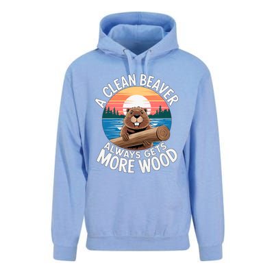 A Clean Beaver Always Gets More Wood Magical And Funny Beaver Lover Gifts Unisex Surf Hoodie