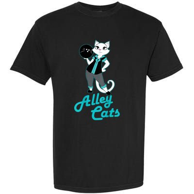 Alley Cats Bowling Team Ladies Backside Print Garment-Dyed Heavyweight T-Shirt