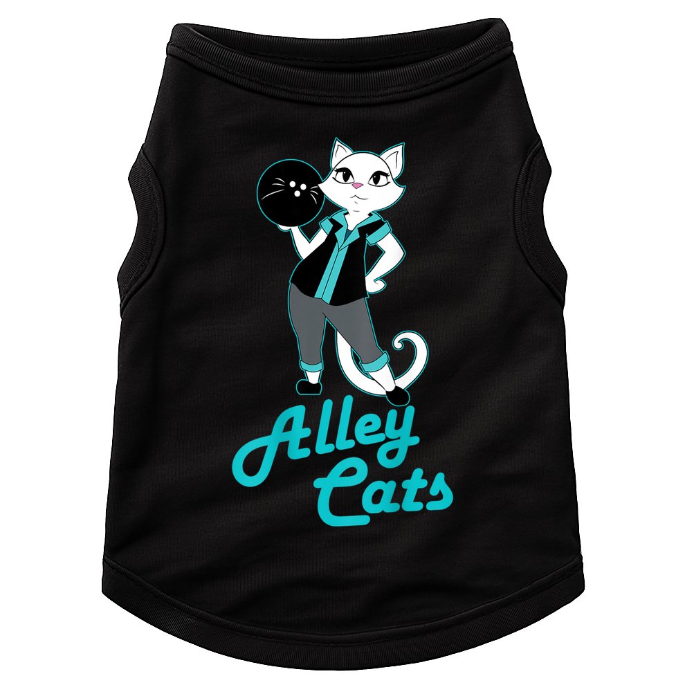 Alley Cats Bowling Team Ladies Backside Print Doggie Tank