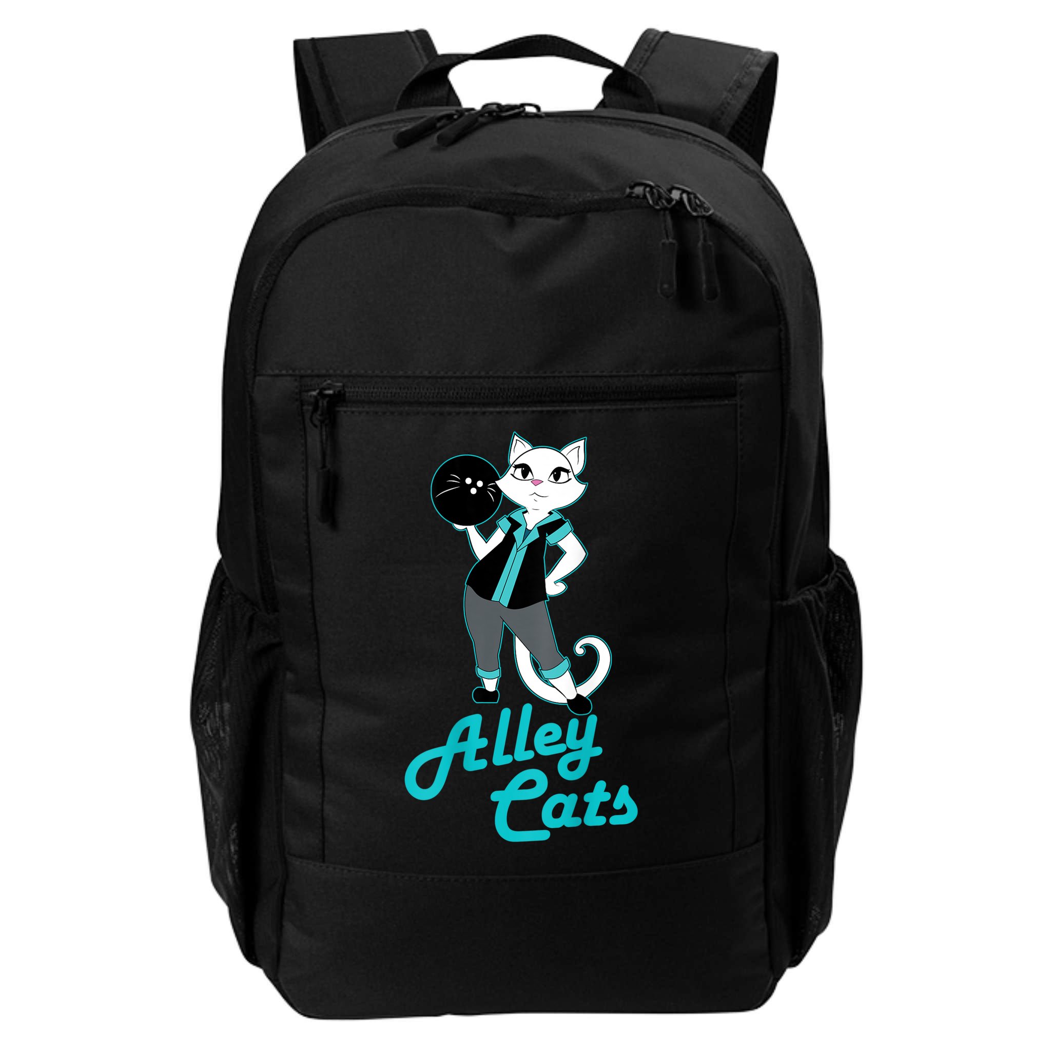 Alley Cats Bowling Team Ladies Backside Print Backpack
