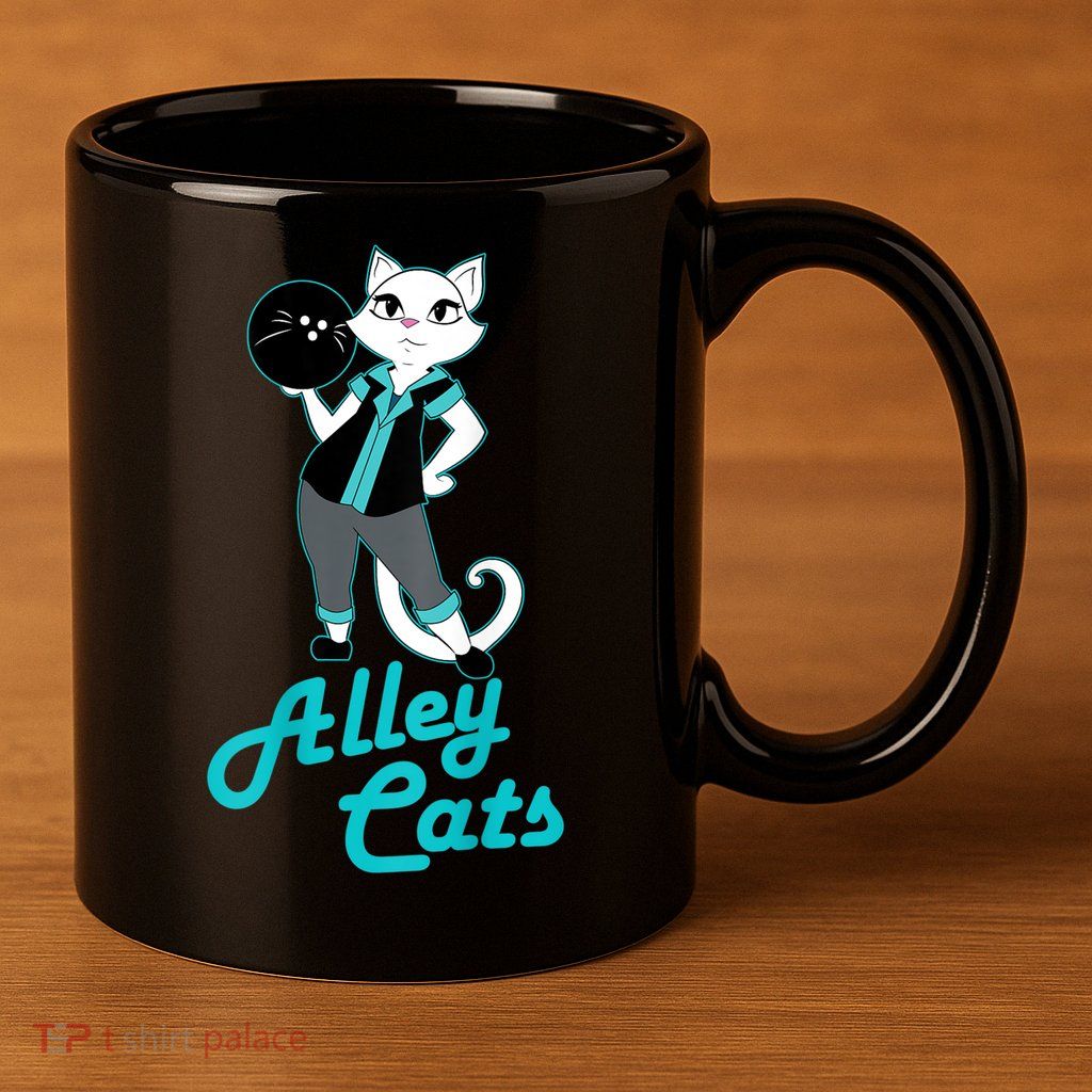 Alley Cats Bowling Team Ladies Backside Print 11oz C Handle Ceramic Mug