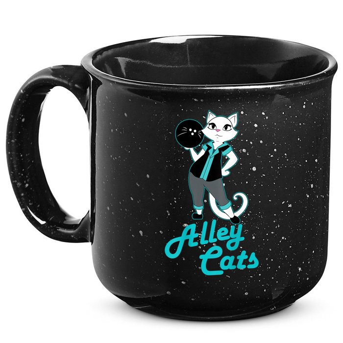 Alley Cats Bowling Team Ladies Backside Print 15oz Campfire Ceramic Mug