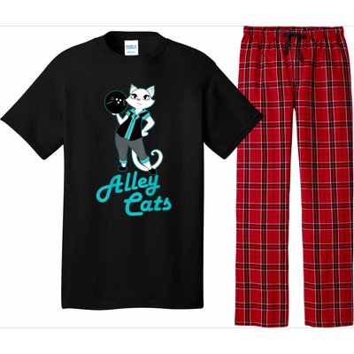 Alley Cats Bowling Team Ladies Backside Print Pajama Set