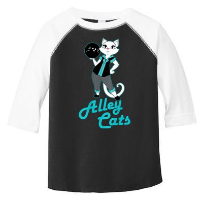 Alley Cats Bowling Team Ladies Backside Print Toddler Fine Jersey T-Shirt