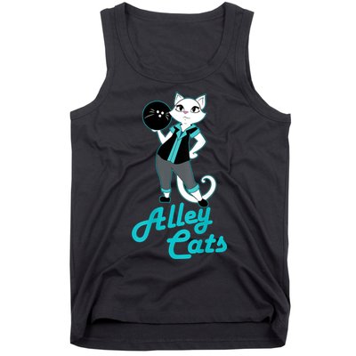 Alley Cats Bowling Team Ladies Backside Print Tank Top
