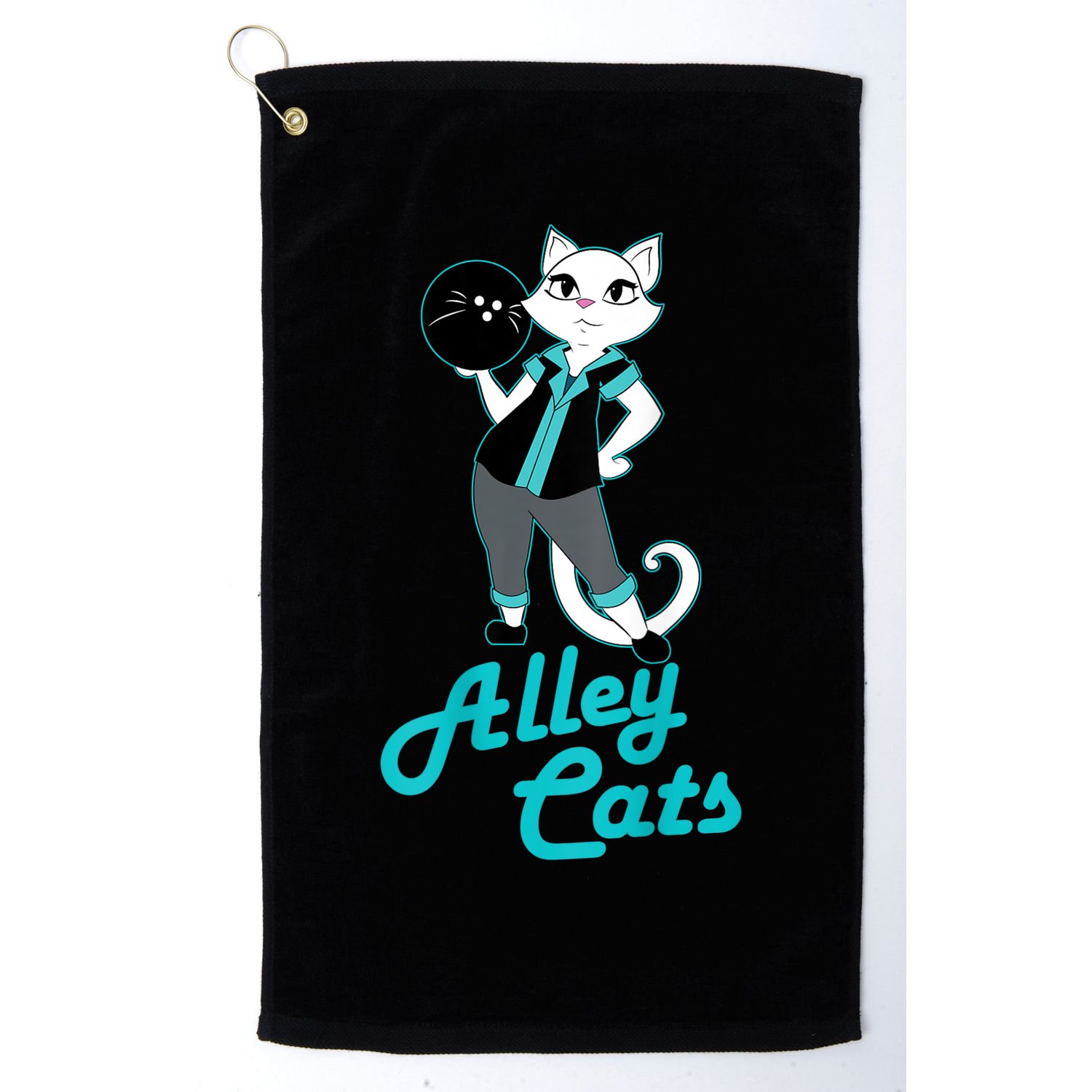 Alley Cats Bowling Team Ladies Backside Print Golf Towel