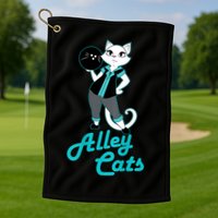 Alley Cats Bowling Team Ladies Backside Print Golf Towel