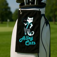 Alley Cats Bowling Team Ladies Backside Print Golf Towel