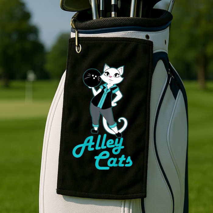 Alley Cats Bowling Team Ladies Backside Print Golf Towel