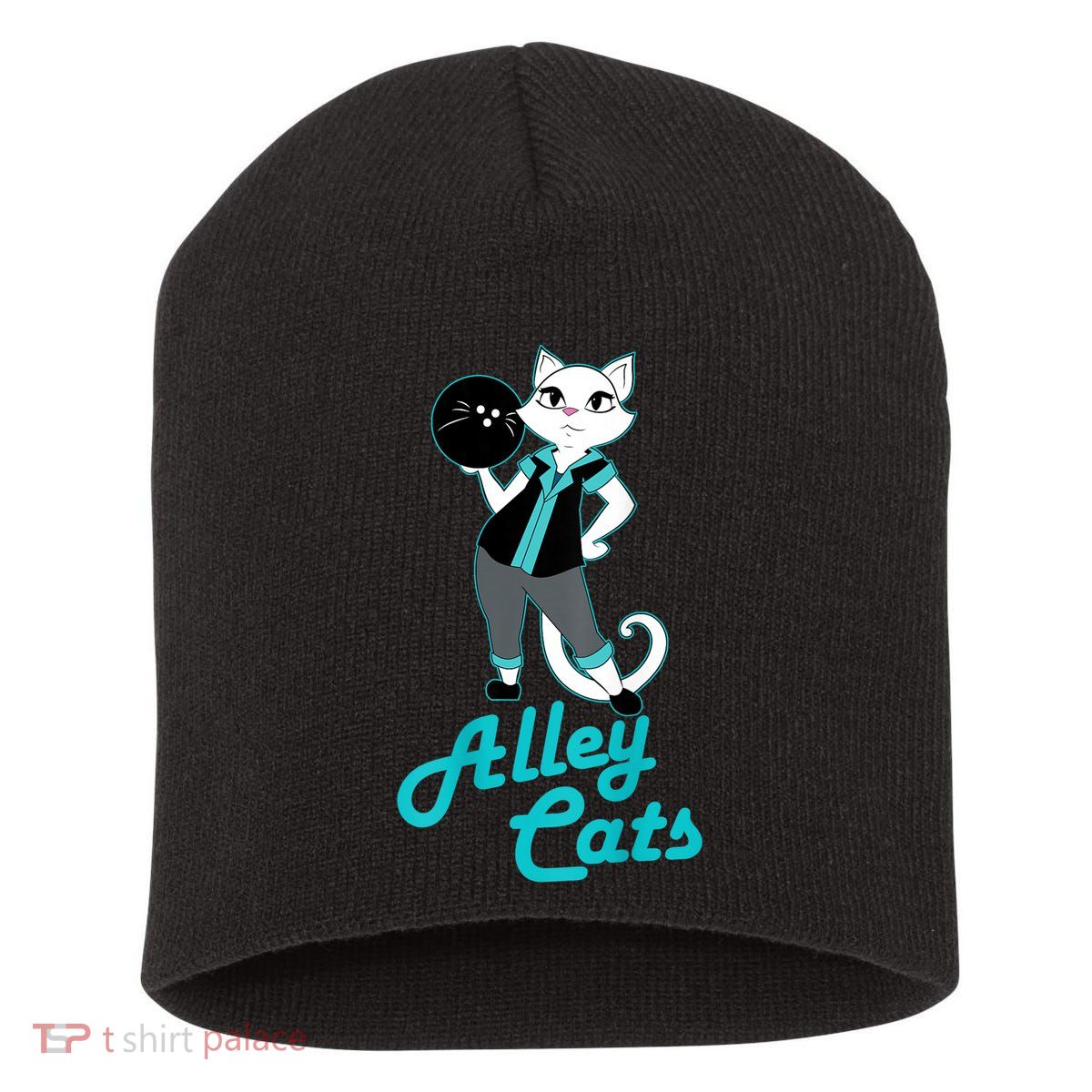 Alley Cats Bowling Team Ladies Backside Print Short Acrylic Beanie
