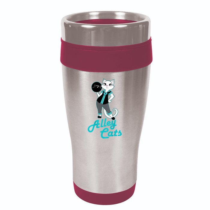 Alley Cats Bowling Team Ladies Backside Print 16oz Travel Tumbler