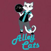Alley Cats Bowling Team Ladies Backside Print 16oz Travel Tumbler