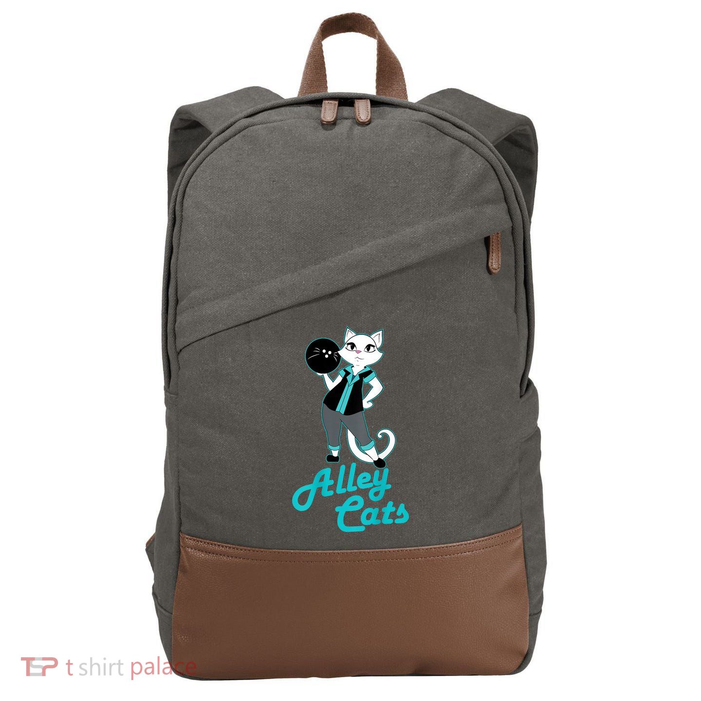 Alley Cats Bowling Team Ladies Backside Print Cotton Canvas Backpack