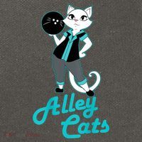 Alley Cats Bowling Team Ladies Backside Print Cotton Canvas Backpack