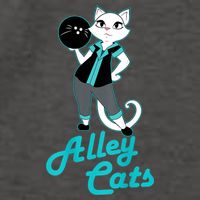 Alley Cats Bowling Team Ladies Backside Print Vector Backpack