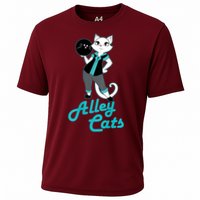 Alley Cats Bowling Team Ladies Backside Print Cooling Performance Crew T-Shirt