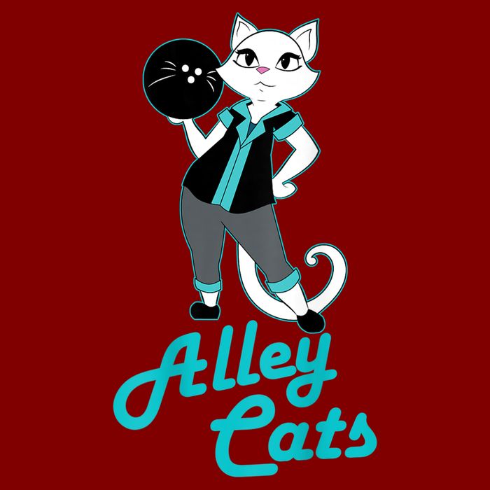 Alley Cats Bowling Team Ladies Backside Print Cooling Performance Crew T-Shirt