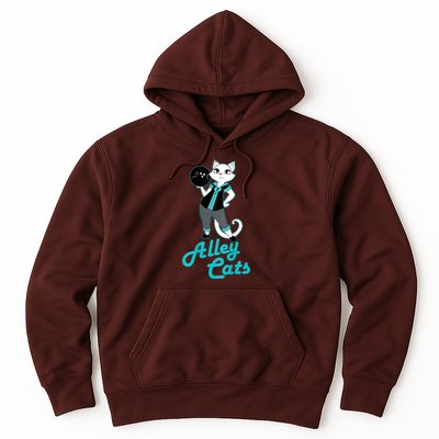 Alley Cats Bowling Team Ladies Backside Print Hoodie