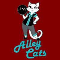 Alley Cats Bowling Team Ladies Backside Print Apron