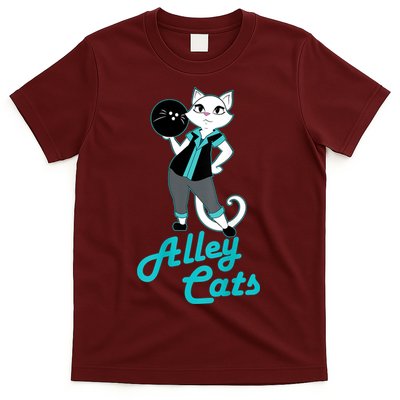 Alley Cats Bowling Team Ladies Backside Print T-Shirt