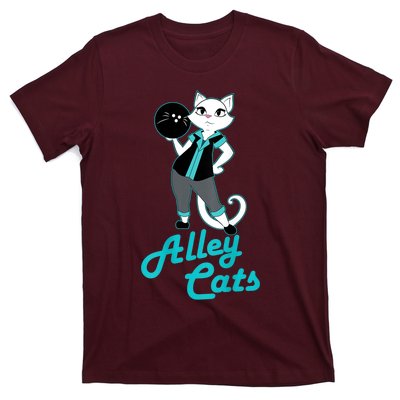 Alley Cats Bowling Team Ladies Backside Print T-Shirt