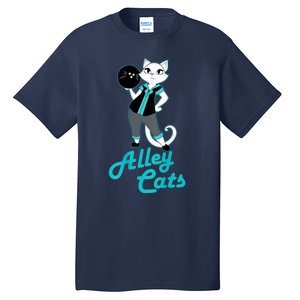 Alley Cats Bowling Team Ladies Backside Print Tall T-Shirt