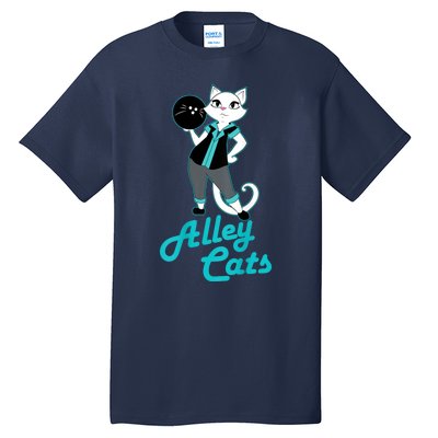 Alley Cats Bowling Team Ladies Backside Print Tall T-Shirt