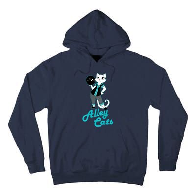 Alley Cats Bowling Team Ladies Backside Print Tall Hoodie