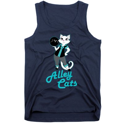 Alley Cats Bowling Team Ladies Backside Print Tank Top