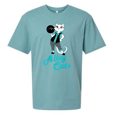 Alley Cats Bowling Team Ladies Backside Print Sueded Cloud Jersey T-Shirt