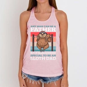 Any Can Be A Father But It Takes Someone Special To Be A Gift Women's Knotted Racerback Tank