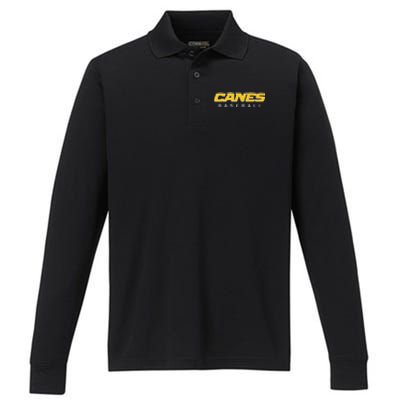 As Canes Baseball Sports Performance Long Sleeve Polo