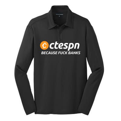 Ab Ctespn Because Fuck Banks Silk Touch Performance Long Sleeve Polo