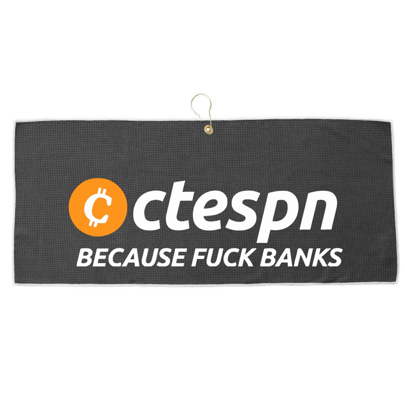 Ab Ctespn Because Fuck Banks Large Microfiber Waffle Golf Towel