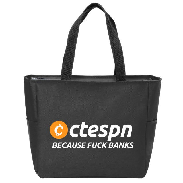 Ab Ctespn Because Fuck Banks Zip Tote Bag