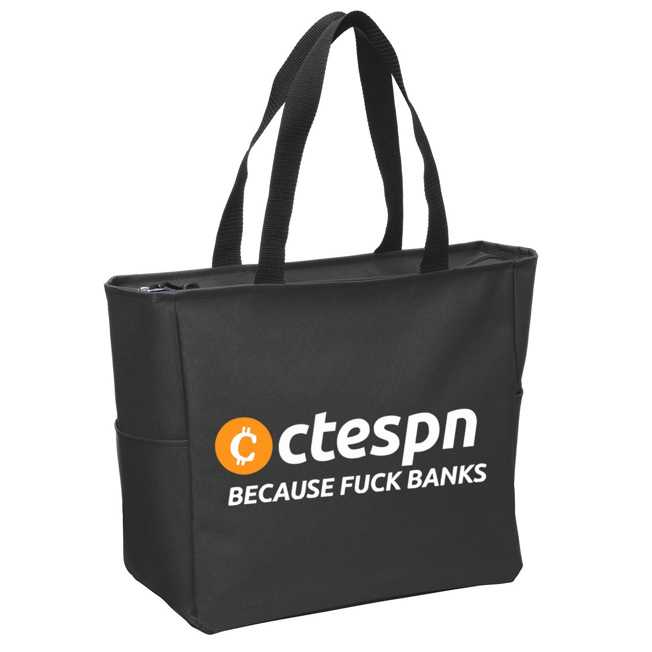 Ab Ctespn Because Fuck Banks Zip Tote Bag