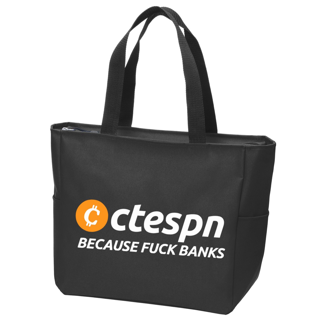 Ab Ctespn Because Fuck Banks Zip Tote Bag