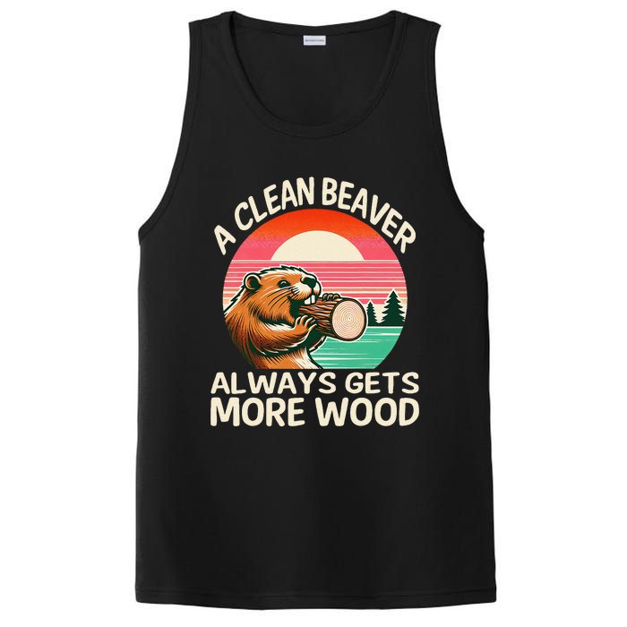 A Clean Beaver Always Gets More Wood Funny Gift PosiCharge Competitor Tank