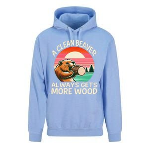 A Clean Beaver Always Gets More Wood Funny Gift Unisex Surf Hoodie