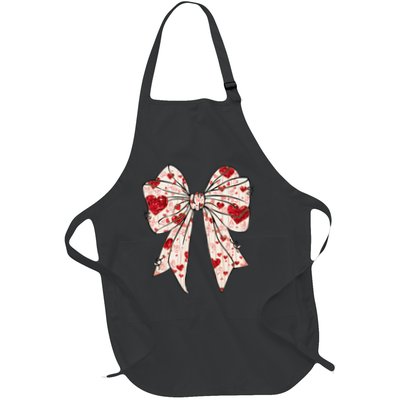 ASL Coquette Bow Sign Language Deaf Teacher Interpreter Mom Full-Length Apron With Pockets