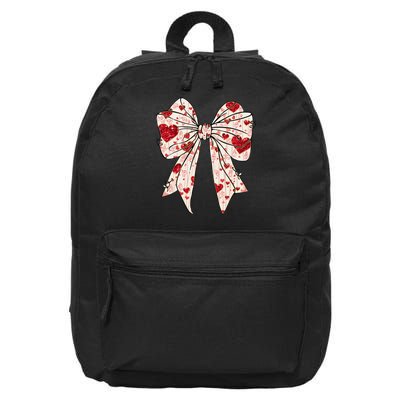 ASL Coquette Bow Sign Language Deaf Teacher Interpreter Mom 16 in Basic Backpack