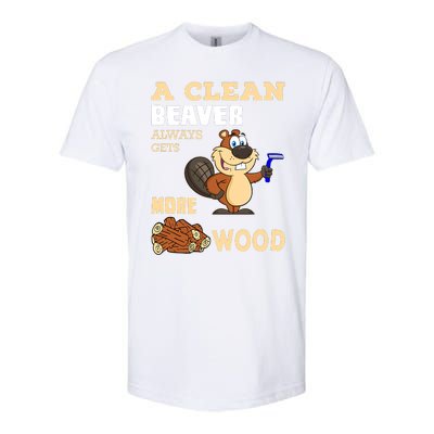 A Clean Beaver Always Gets More Wood Adult Humor Funny Softstyle® CVC T-Shirt