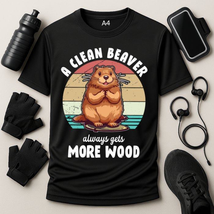 A Clean Beaver Always Gets More Wood Shirt Dark Cooling Performance Crew T-Shirt