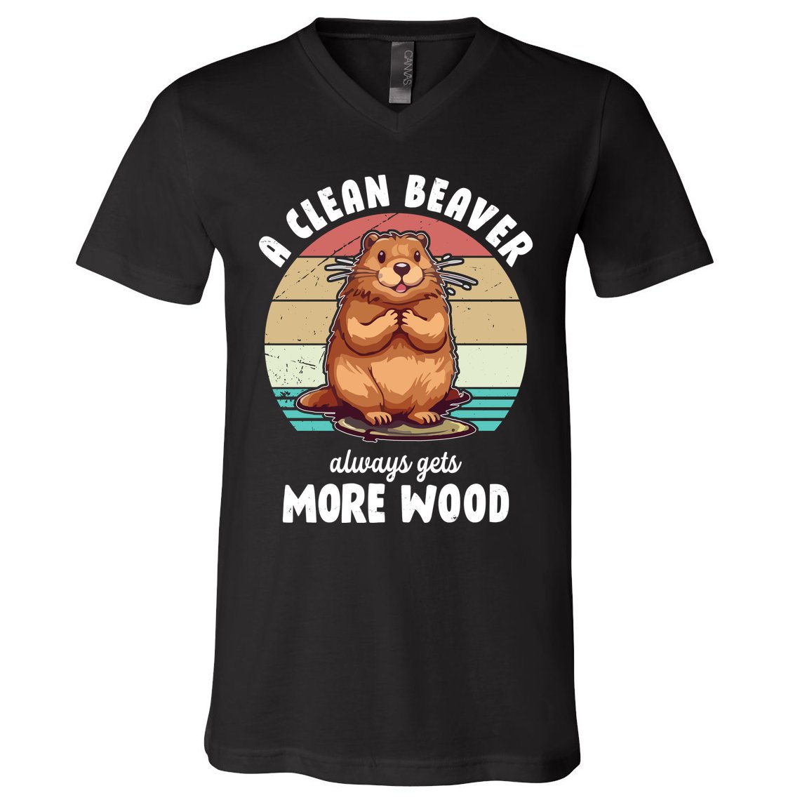 A Clean Beaver Always Gets More Wood Shirt Dark V-Neck T-Shirt