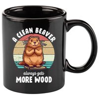 A Clean Beaver Always Gets More Wood Shirt Dark 11oz C Handle Ceramic Mug