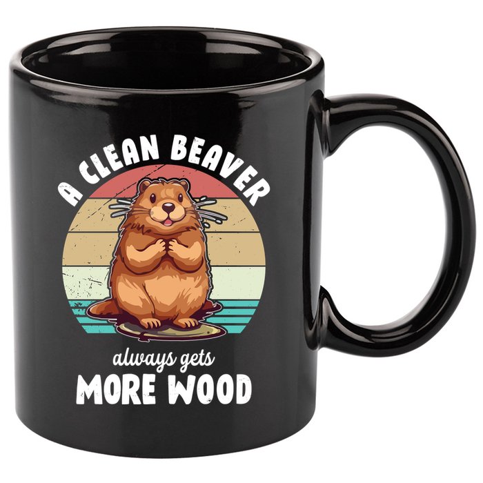 A Clean Beaver Always Gets More Wood Shirt Dark 11oz C Handle Ceramic Mug