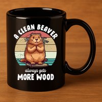 A Clean Beaver Always Gets More Wood Shirt Dark 11oz C Handle Ceramic Mug