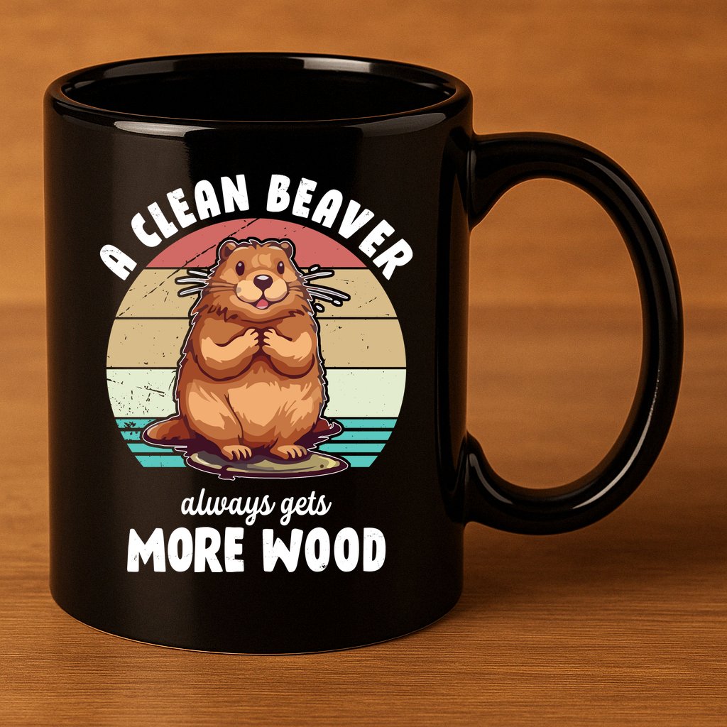 A Clean Beaver Always Gets More Wood Shirt Dark 11oz C Handle Ceramic Mug