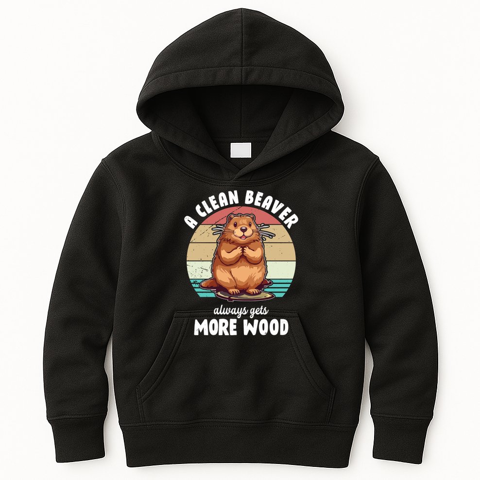 A Clean Beaver Always Gets More Wood Shirt Dark Kids Hoodie